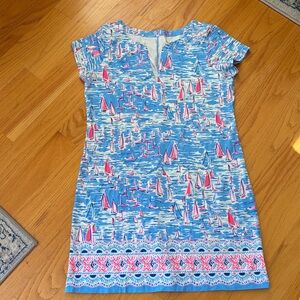 Lilly Pulitzer UPF 50+ Sophiletta Dress in Zanzibar Blue size XL styles 002725